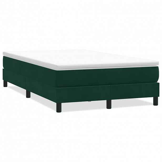vidaXL Postel Box Spring bez matrace tmavě zelená 120x210 cm samet