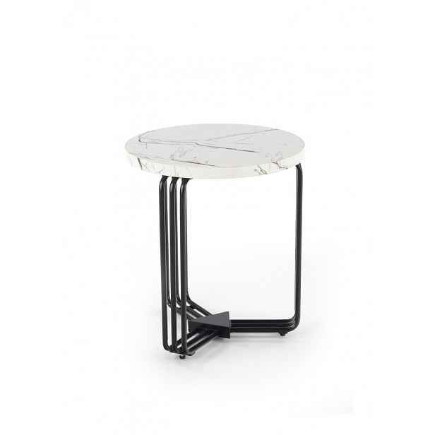 Konferenční stolek DILMA-S, bílý mramor/černá