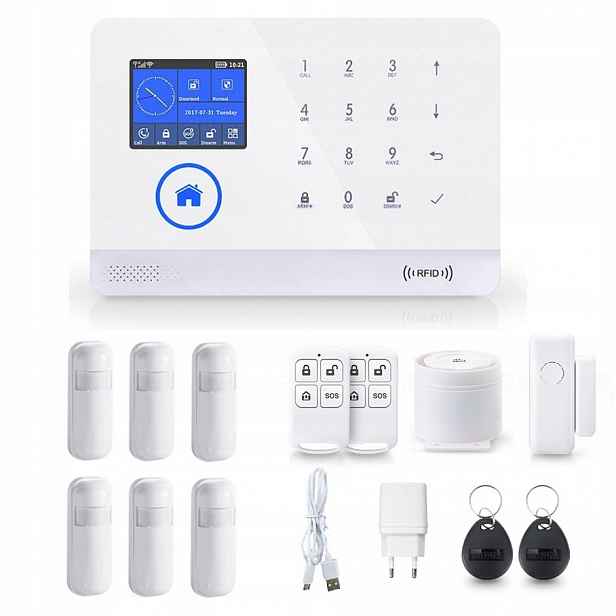 Alarmový Systém LCD 2.4' Gsm WiFi Tuya Smart Pl 6xPIR