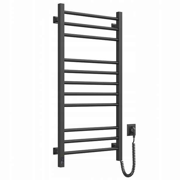 Elektrický koupelnový radiátor Černý Classic Quadro Sensor 500х1000 pravý