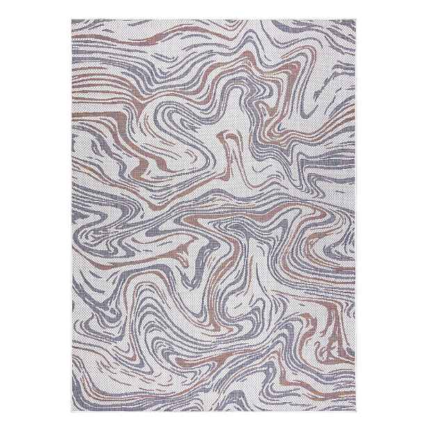 Kusový koberec Sion Sisal Waves 2836 ecru/blue/pink – na ven i na doma, 120x170, vícebarevná, chodba / předsíň, Dywany Łuszczów