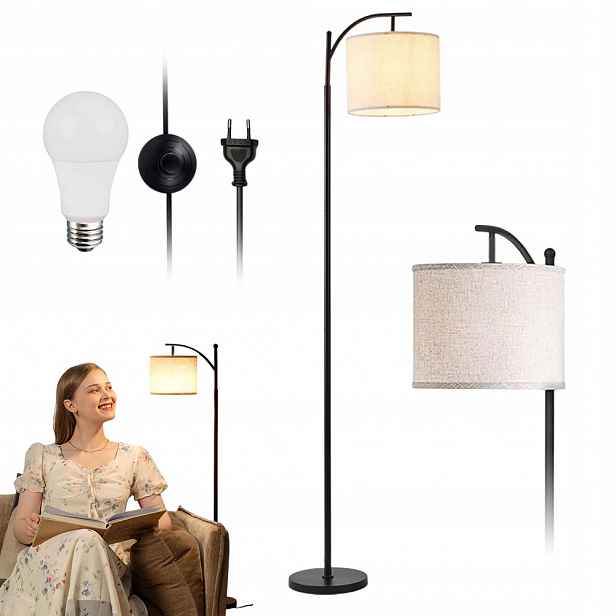 Stojací Lampa 12W Led E27 Stínidlo Obývací Pokoj Ložnice Chodba 175cm