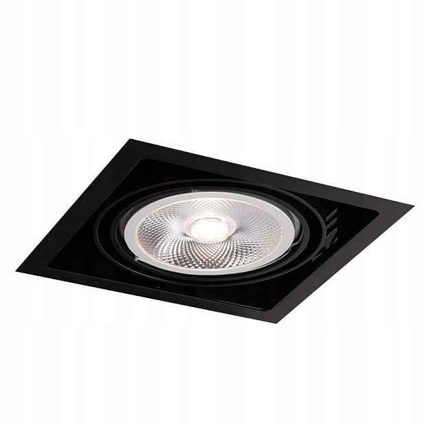 Svítidlo je zapuštěné, pohyblivá bodová lampa černá, čtvercová, 18 cm kulaté stropní svítidlo Shilo