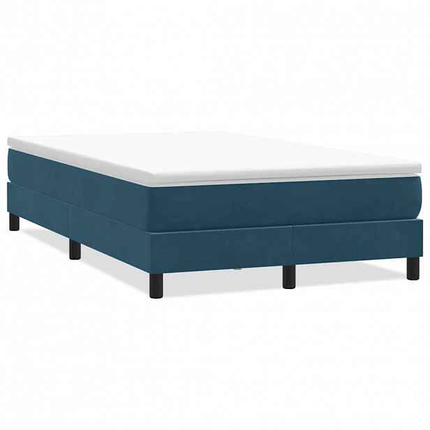 vidaXL Postel Box Spring bez matrace tmavě modrá 120x210 cm samet