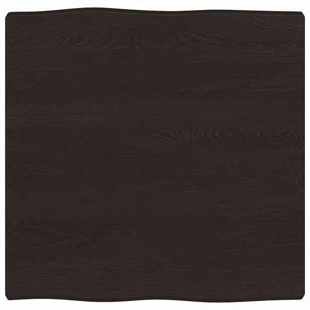 vidaXL Stolní deska tmavě hnědá 60x60x(2-4)cm ošetřený dub živá hrana