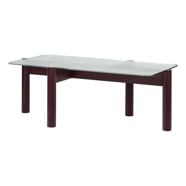 Vínový konferenční stolek se skleněnou deskou 55x105 cm Kob – noo.ma