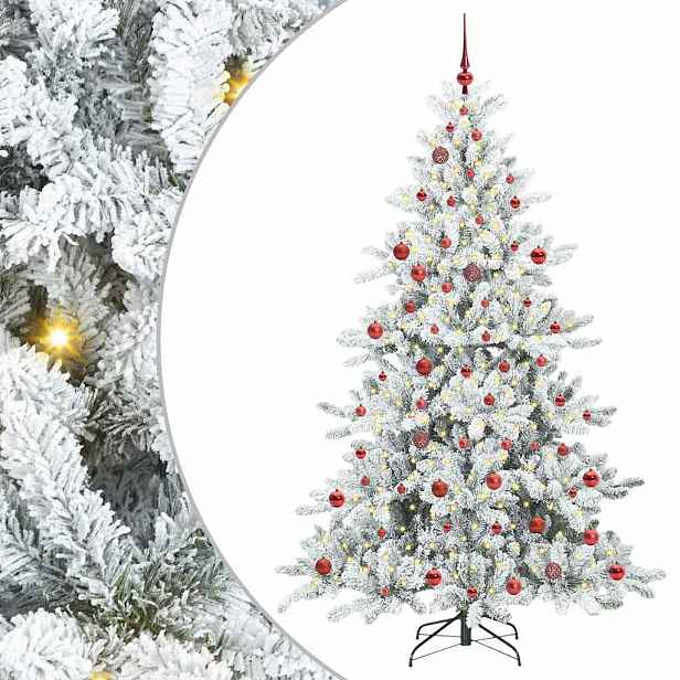 vidaXL Umělý Skládací Vánoční Strom s stojanem Bílá 210 cm PVC a ocel