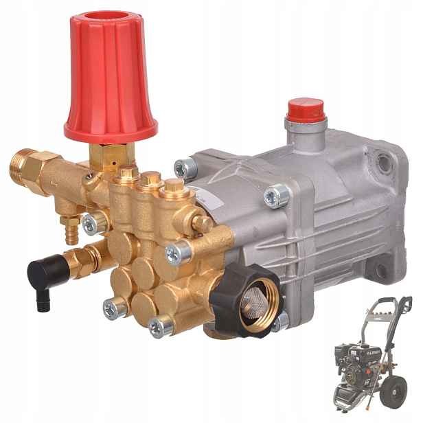 Mosazná pumpa pro myčku Techkar R210 hřídel 3/4" By-pass max 220 bar 9,8 l/min