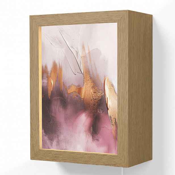 OnlyWow NÁSTĚNNÁ LAMPA Fialová - abstraktní - barva - zlatá 15x20 cm