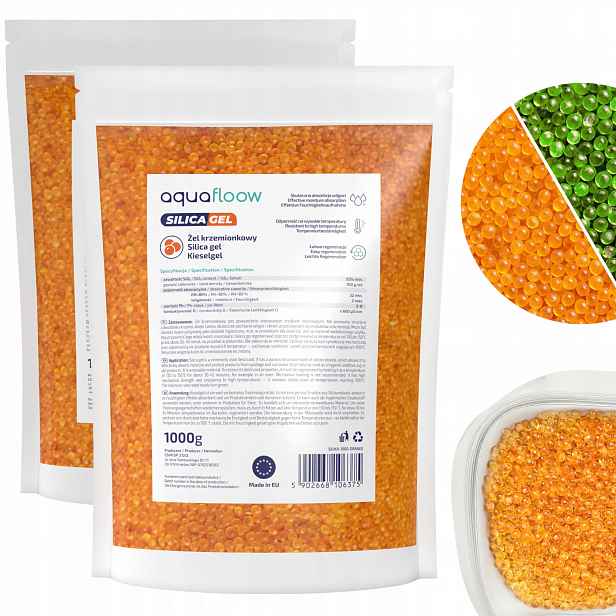 Pohlcovač vlhkosti oranžový Silica Gel 2 x 1 kg oranžový gel křemičitý