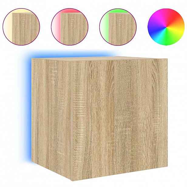 vidaXL Nástěnná TV skříňka s LED osvětlením dub sonoma 40,5x35x40 cm