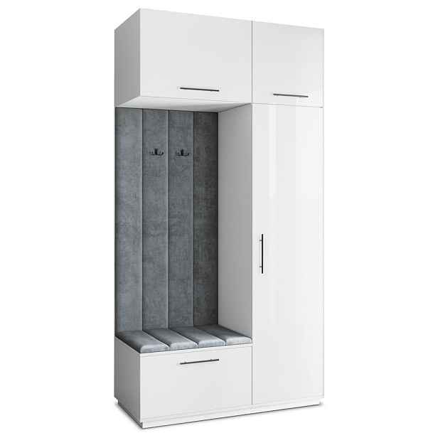 MASSENO MODERNÍ PŘEDSÍŇOVÁ SESTAVA REMA, 120/240/60 cm, bílá
