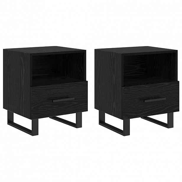 vidaXL Noční skříňka 2 ks Černý dub 40 x 35 x 47,5 cm Kompozitní dřevo