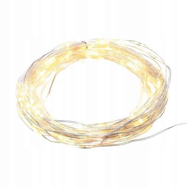 Led dekorační stříbrná girlanda, 8 funkcí, teplá bílá barva, 30 m, IP44 ven