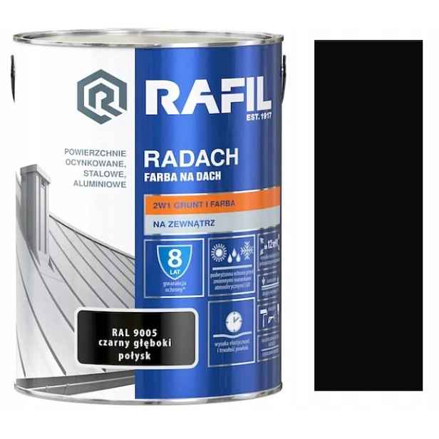 Rafil Radach Barva Na Střechu Černá Hluboká Ral 9005 5L Lesklá