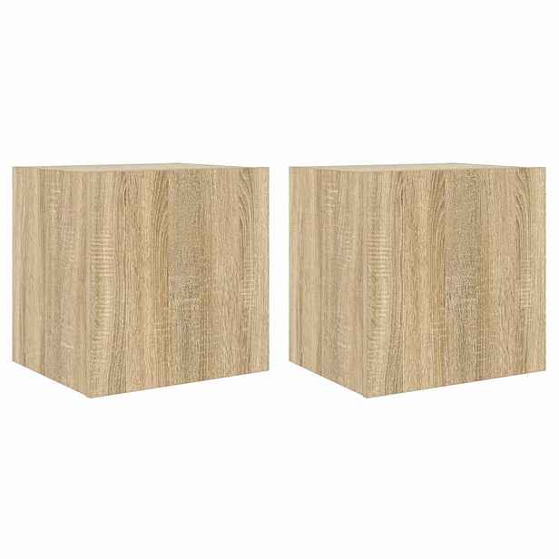 vidaXL Nástěnné TV skříňky s LED 2 ks dub sonoma 40,5 x 35 x 40 cm