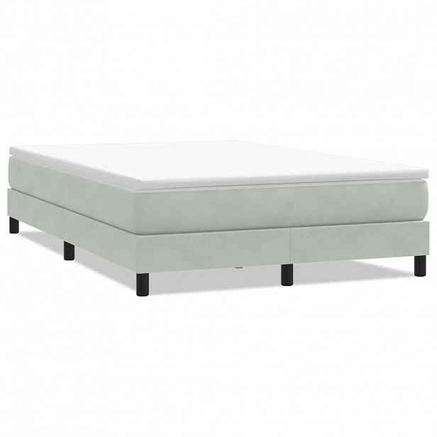 vidaXL Postel Box Spring bez matrace světle šedá 140x210 cm samet