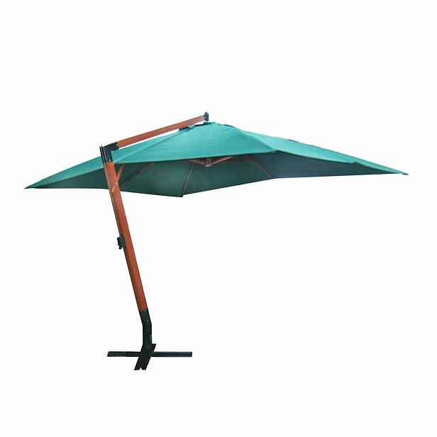 vidaXL Závěsný slunečník Melia 300 x 400 cm zelený