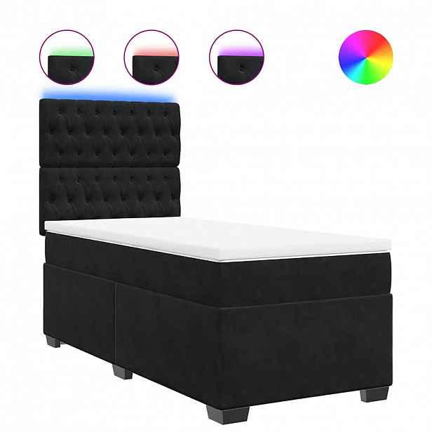vidaXL Box spring postel s matrací černá 80 x 200 cm samet
