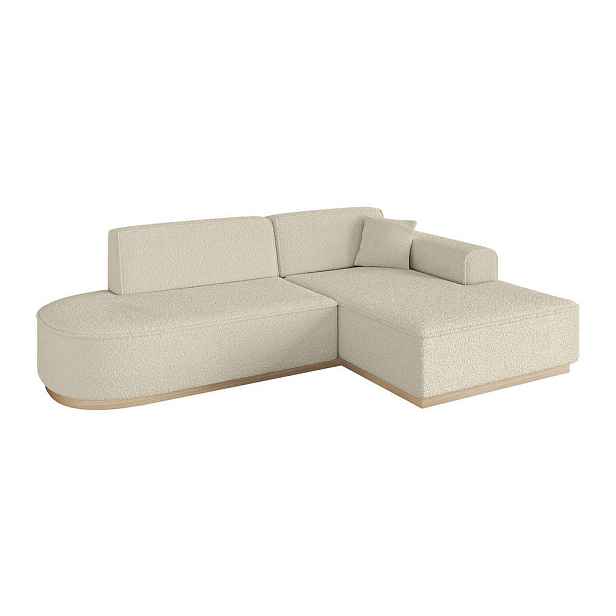 ALTDECOR ROHOVÁ SEDAČKA s otomanem, pravá IREA-L1 232x165x80 Béžová Buklé