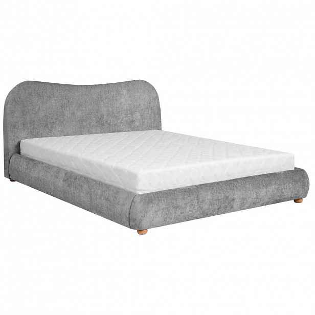 Beautysofa ČALOUNĚNÁ POSTEL Sonho, dvoulůžko 160x200 cm s taštičkovou matrací 26 cm, žinylková látka, šedá