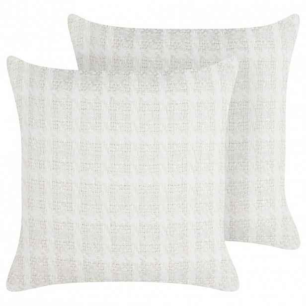 Beliani DEKORATIVNÍ POLŠTÁŘ sada 2 ks Béžový 45/45 cm Douris
