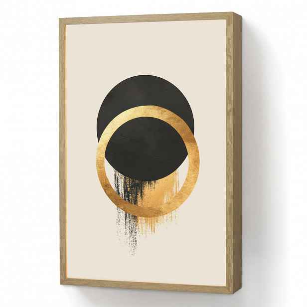 OnlyWow NÁSTĚNNÁ LAMPA S AKUMULÁTOREM Abstraktní design - Černý kruh - Skvrny od barvy 40x60 cm