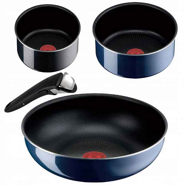 Tefal Ingenio Sada Wok Modrá 28 CM 2 Hrnce 20/16 Držák Na Plyn 4 Ks