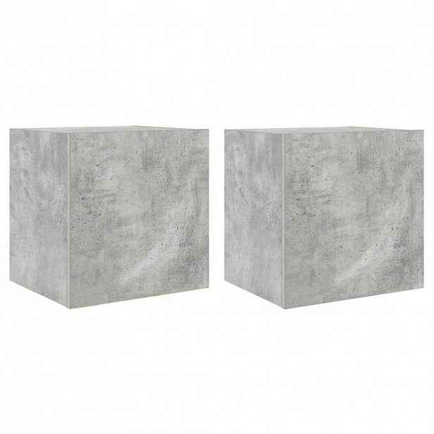 vidaXL Nástěnné TV skříňky s LED 2 ks betonově šedé 40,5 x 35 x 40 cm