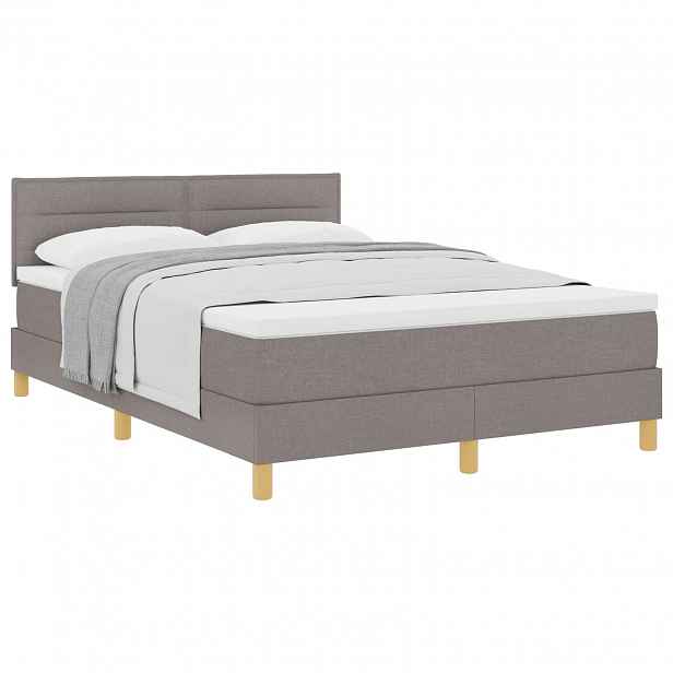 vidaXL Postel s boxspringem s polštářem Taupe 160 x 200 cm textil