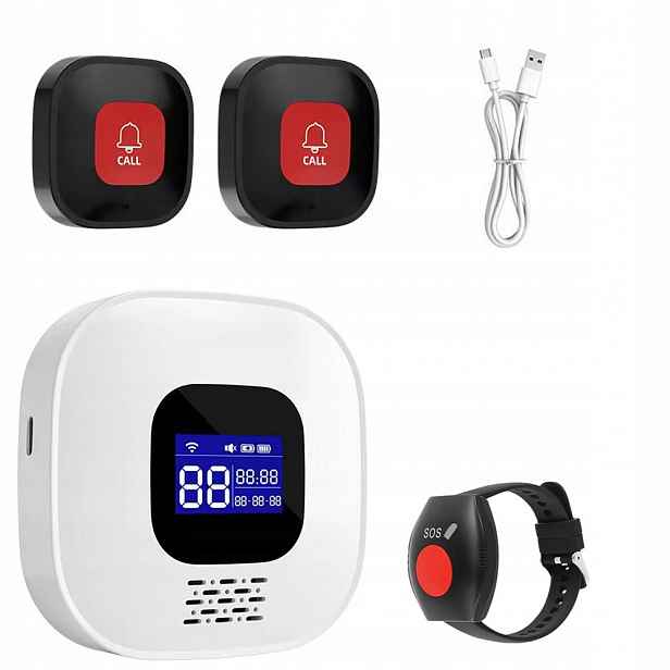 Zvonek Alarm Tlačítko Alarmu Bezdrátové Seniorské Seniory Nemocné