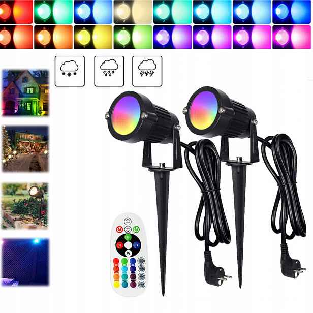 2x Led zahradní zapichovací lampa do zahrady Reflektor IP65 Špikulec