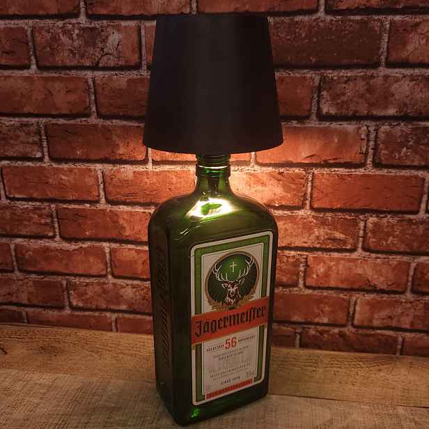 Jagermeister Led lampička S Kloszem 3 Dotykové Režimy noční černá Dárek 1L