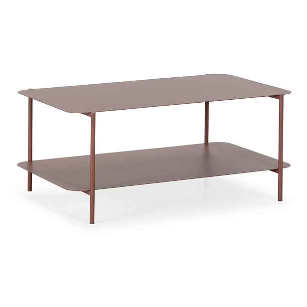 Kovový konferenční stolek v terakotové barvě 58x90 cm Beatrix – MOME