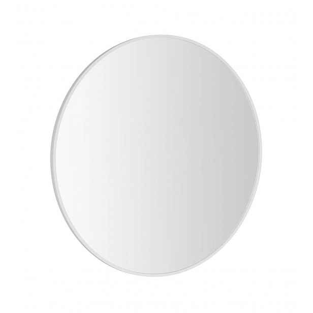 Sapho Notion - Zrcadlo Slim v rámu, průměr 50 cm, matná bílá NT500W