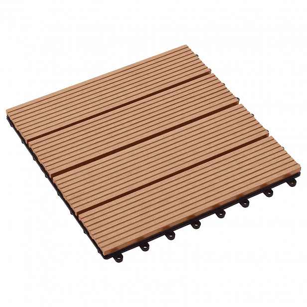 vidaXL Dlažba na terasu 11 ks Teak 30 x 30 cm WPC