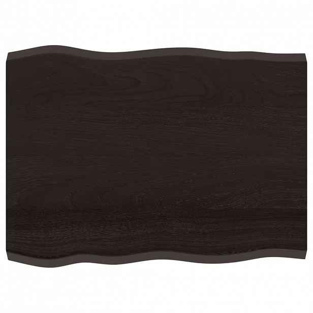 vidaXL Stolní deska tmavě hnědá 80x60x(2-4)cm ošetřený dub živá hrana