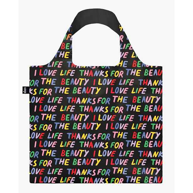 Skládací nákupní taška LOQI LOVE LIFE Black