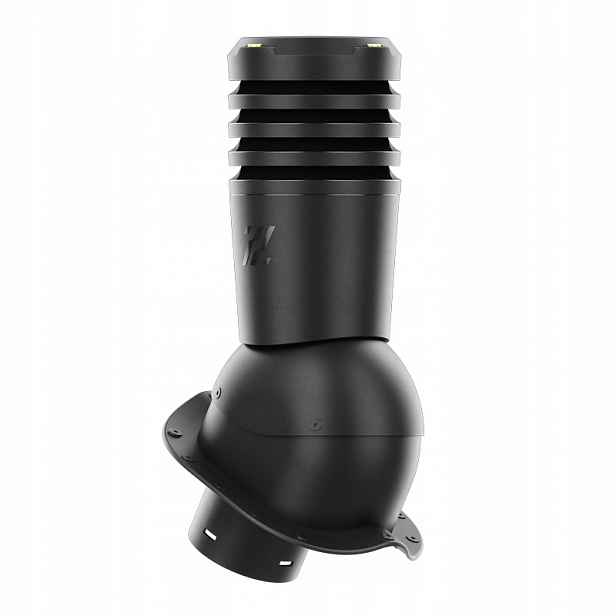 Větrací komín Ecoline pro plechovou střešní krytinu, profil N, průměr 150 mm, černý