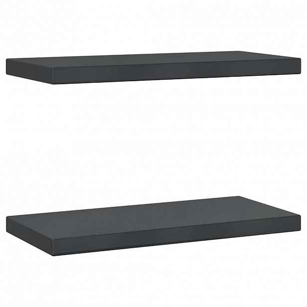 vidaXL Nástěnné police 2 ks 50 x 23,5 cm černé nerezová ocel