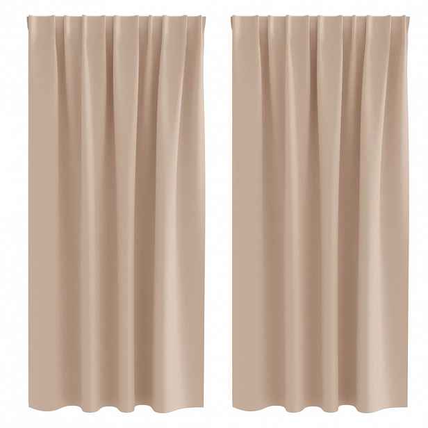 vidaXL Závěsy na zatemnění s kroužky 2 ks Taupe 175 x 140 cm Polyester