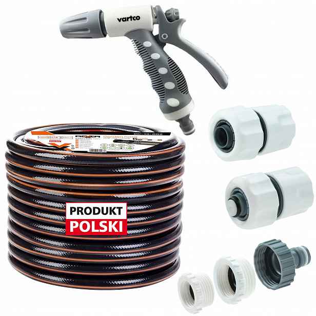 Hadice 1/2" 50 M 5 Vrstev Vyztužená Spojky Pistole Polský