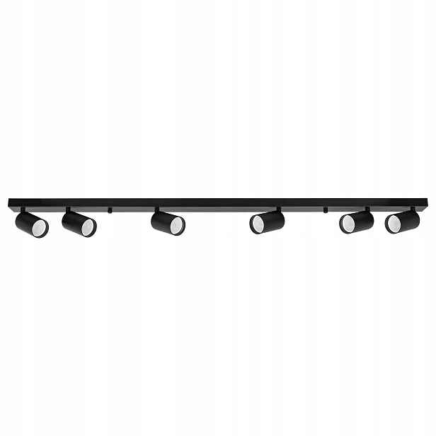 Halogenová nástěnná lampa Dlouhá Černá Kinkiet 6x GU10 Led stropní