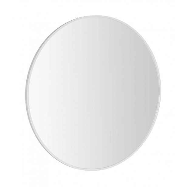 Sapho Notion - Zrcadlo Slim v rámu, průměr 60 cm, matná bílá NT600W