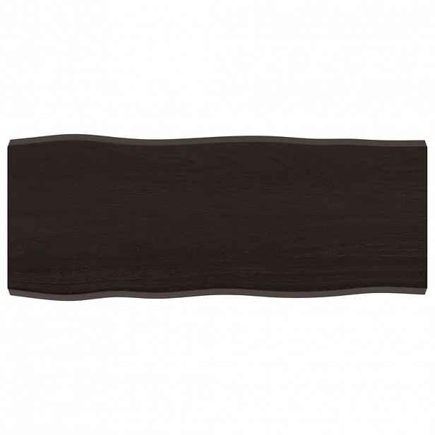 vidaXL Stolní deska tmavě hnědá 100x40x(2-4)cm ošetřený dub živá hrana