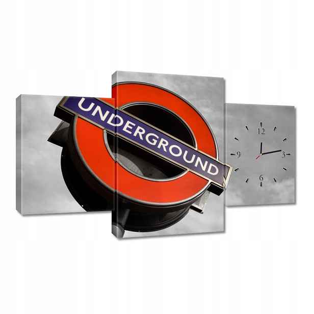 Nástěnné hodiny 100x60 Znak Underground Londýn