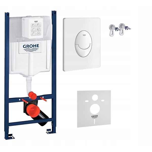 Kompletní podomítkový Wc set – stojan Grohe tlačítko bílé barvy
