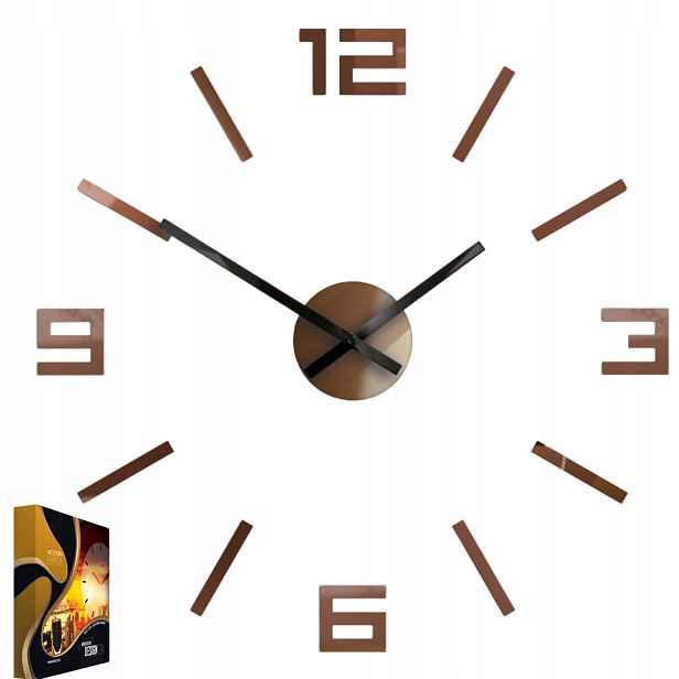 Akrylové nástěnné hodiny Quartzový mechanismus Arabic Copper Kulatý