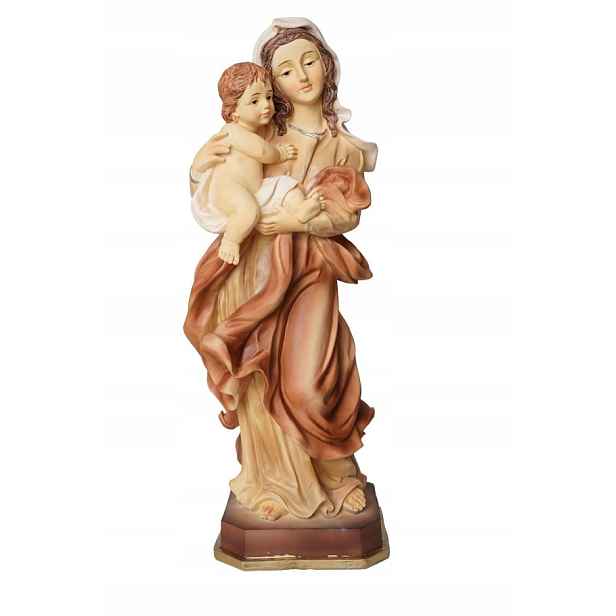 Figurka Matka Boží s Ježíšem Bejcovaná 26 cm