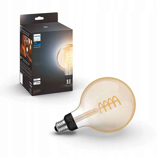 Philips Hue žárovka E27 Filament Globe, 550 lm, stmívatelná, 1 ks
